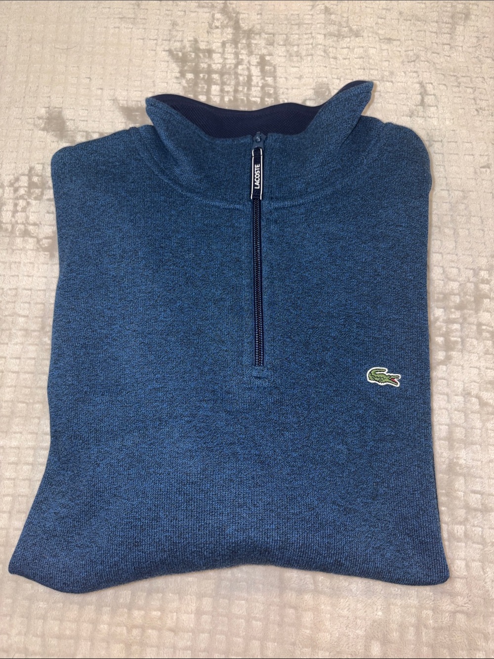 Lacoste Men's Dark Navy Quarter-Zip Pullover Sweater
